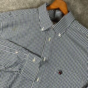 Southern proper Gingham Button Down Shirt Mens XL Navy Green  Long Sleeve